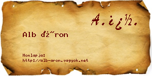 Alb Áron névjegykártya